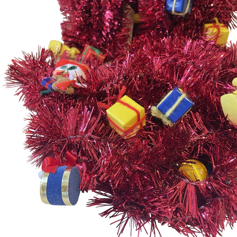 Vintage Red Tinsel Garland Toys Santa Present Felt 45' Kurt Adler Tree Christmas